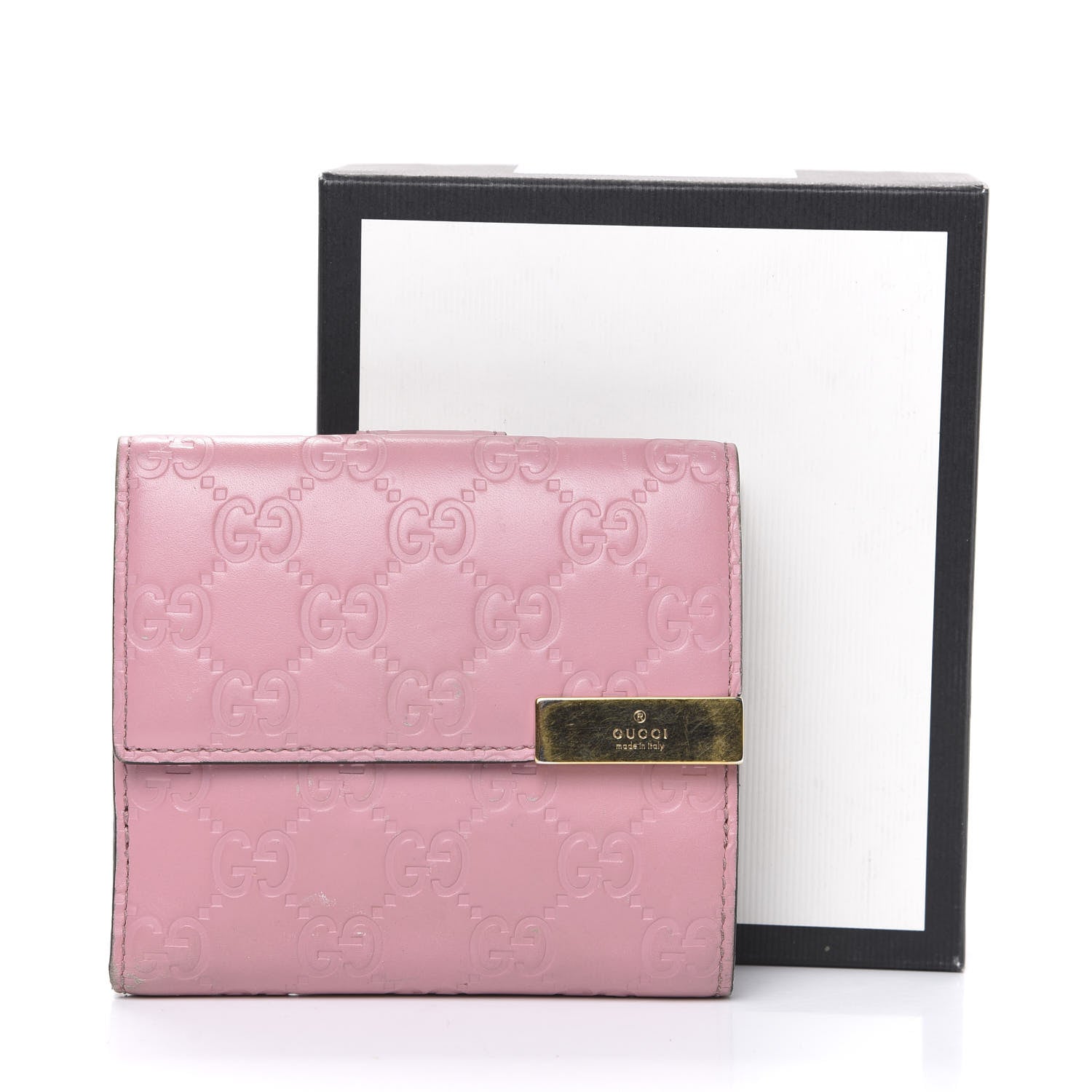 Gucci Guccissima Dice French Flap Wallet Carmine Rose 11 of 11