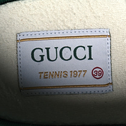 Gucci Canvas Lame Crystal GG Monogram Womens 1977 Tennis Sneakers 39 Gardenia Silver Mystic White 7 of 8