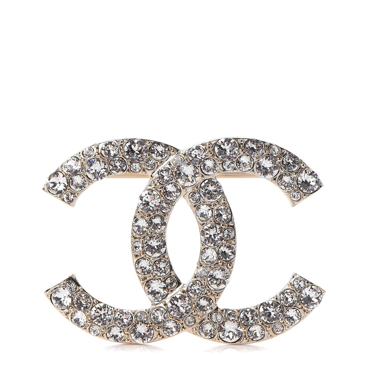 Crystal CC Brooch Light Gold