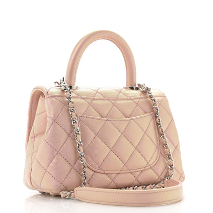 Chanel Iridescent Caviar Quilted Extra Mini Coco Handle Flap Light Pink 3 of 11