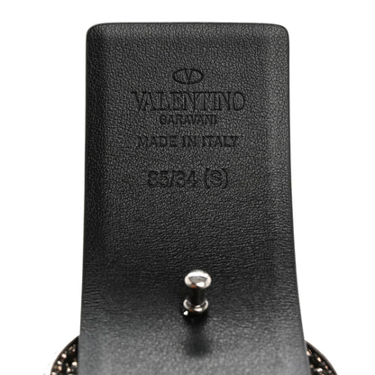 Valentino Garavani Calfskin Crystal VLogo 40mm Belt 85 34 Black 5 of 5