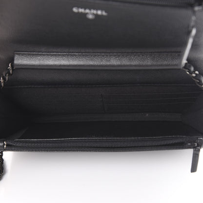 Chanel Caviar Quilted Boy Wallet On Chain WOC So Black 4 of 16