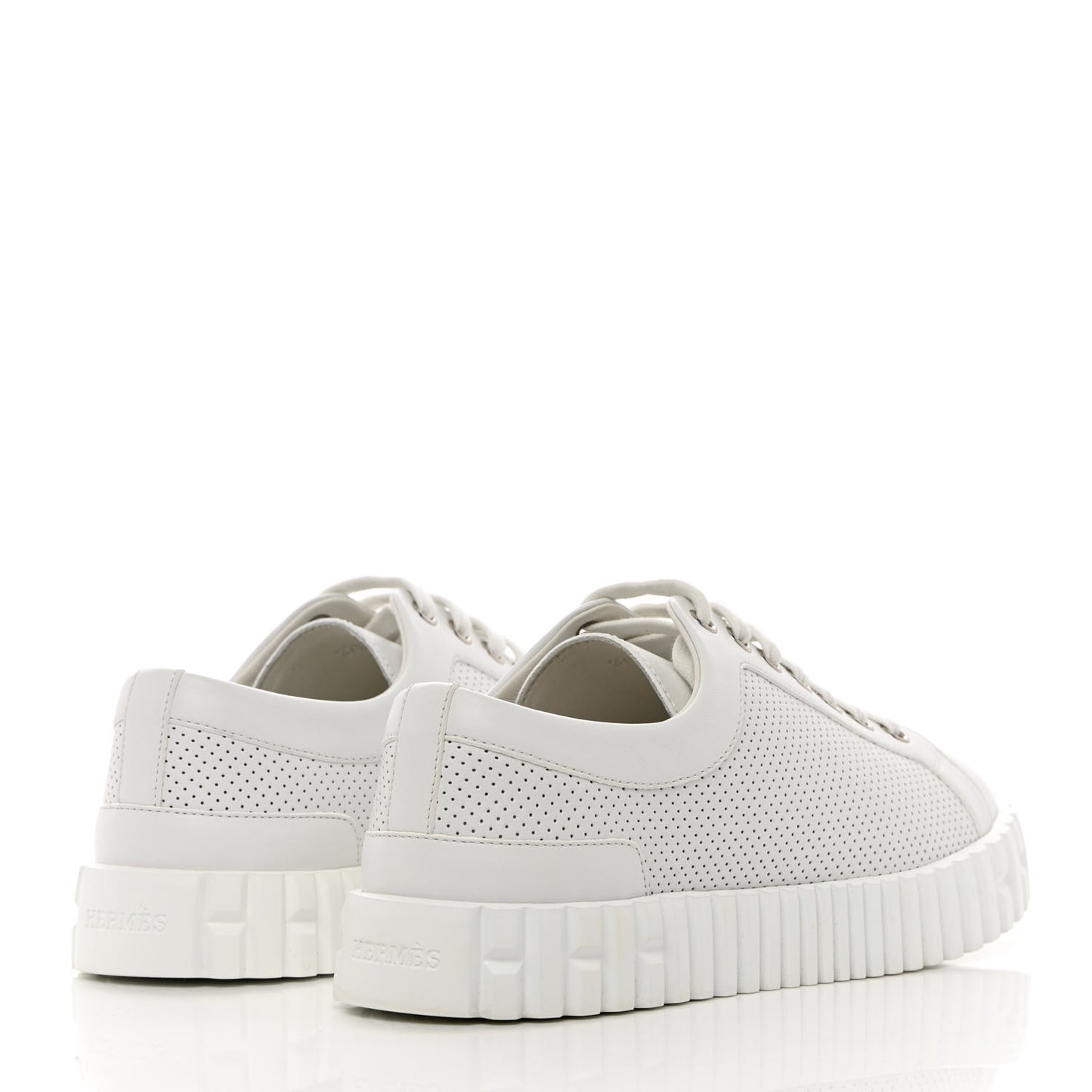 Perforated Calfskin Cross Sneakers 37.5 White