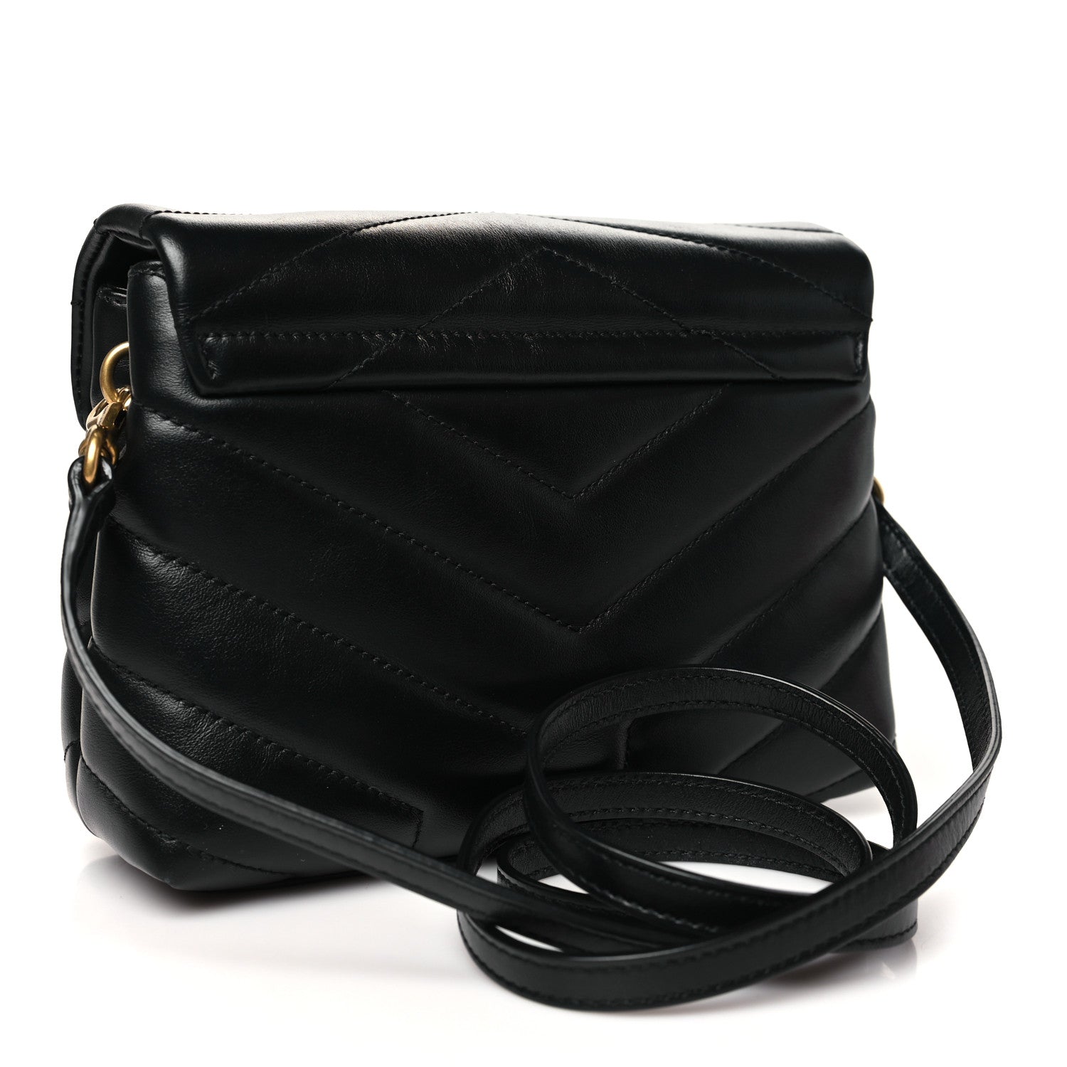 Saint Laurent Calfskin Y Quilted Monogram Toy Loulou Crossbody Bag Black 3 of 10