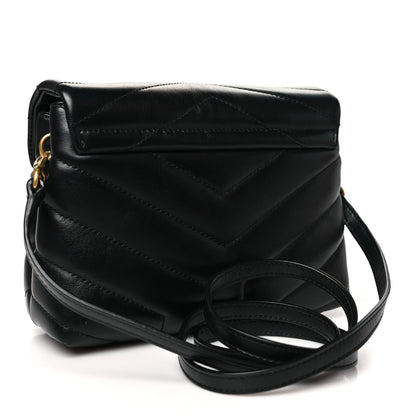 Saint Laurent Calfskin Y Quilted Monogram Toy Loulou Crossbody Bag Black 3 of 10