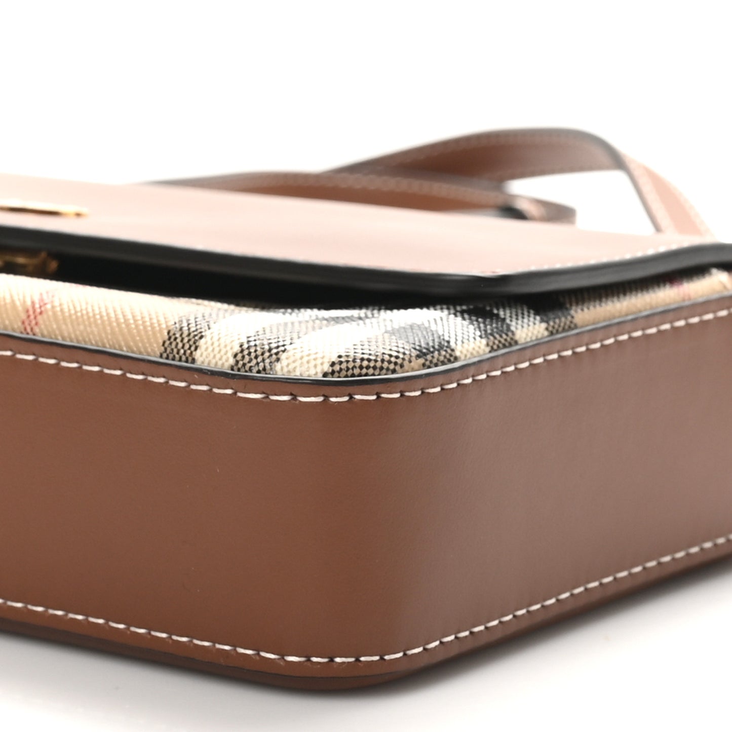Calfskin Vintage Check Penny Bag Archive Beige Tan