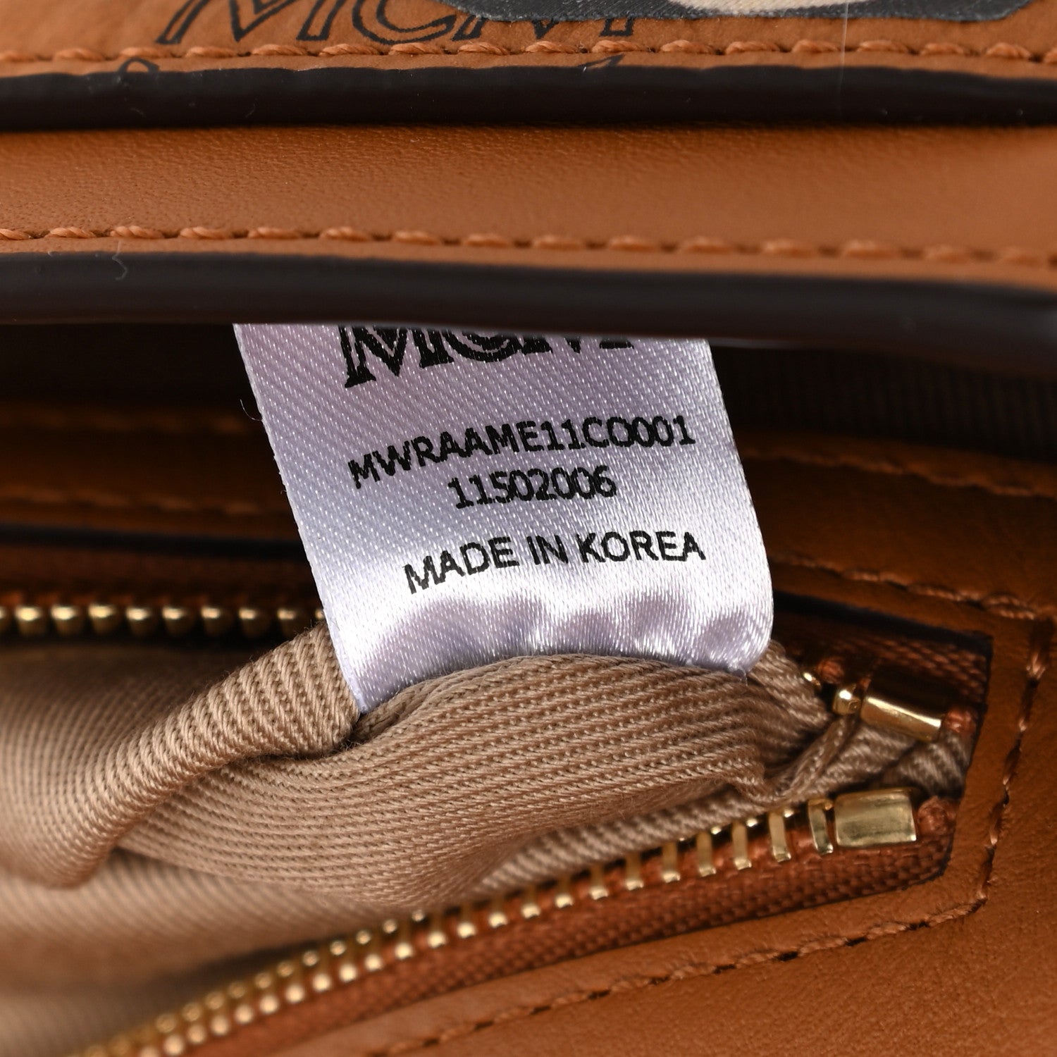 MCM Visetos Embroidered Berlin Bear Medium Millie Crossbody Bag Cognac 7 of 10