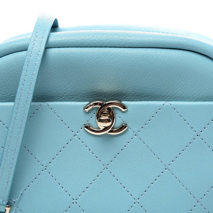 Chanel Goatskin Quilted Small Casual Trip Camera Case Light Blue 11 of 11