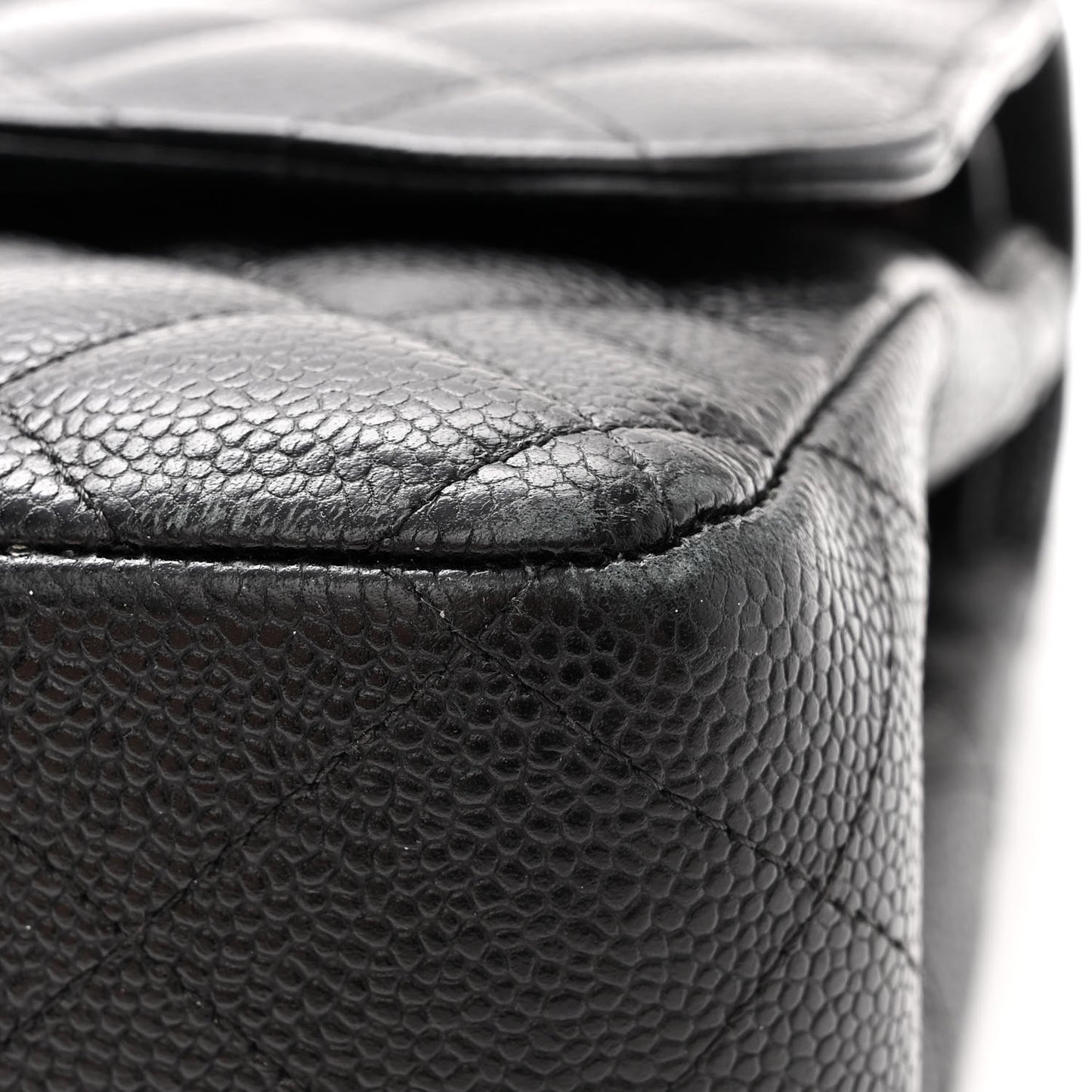 Caviar Quilted Jumbo Double Flap Black