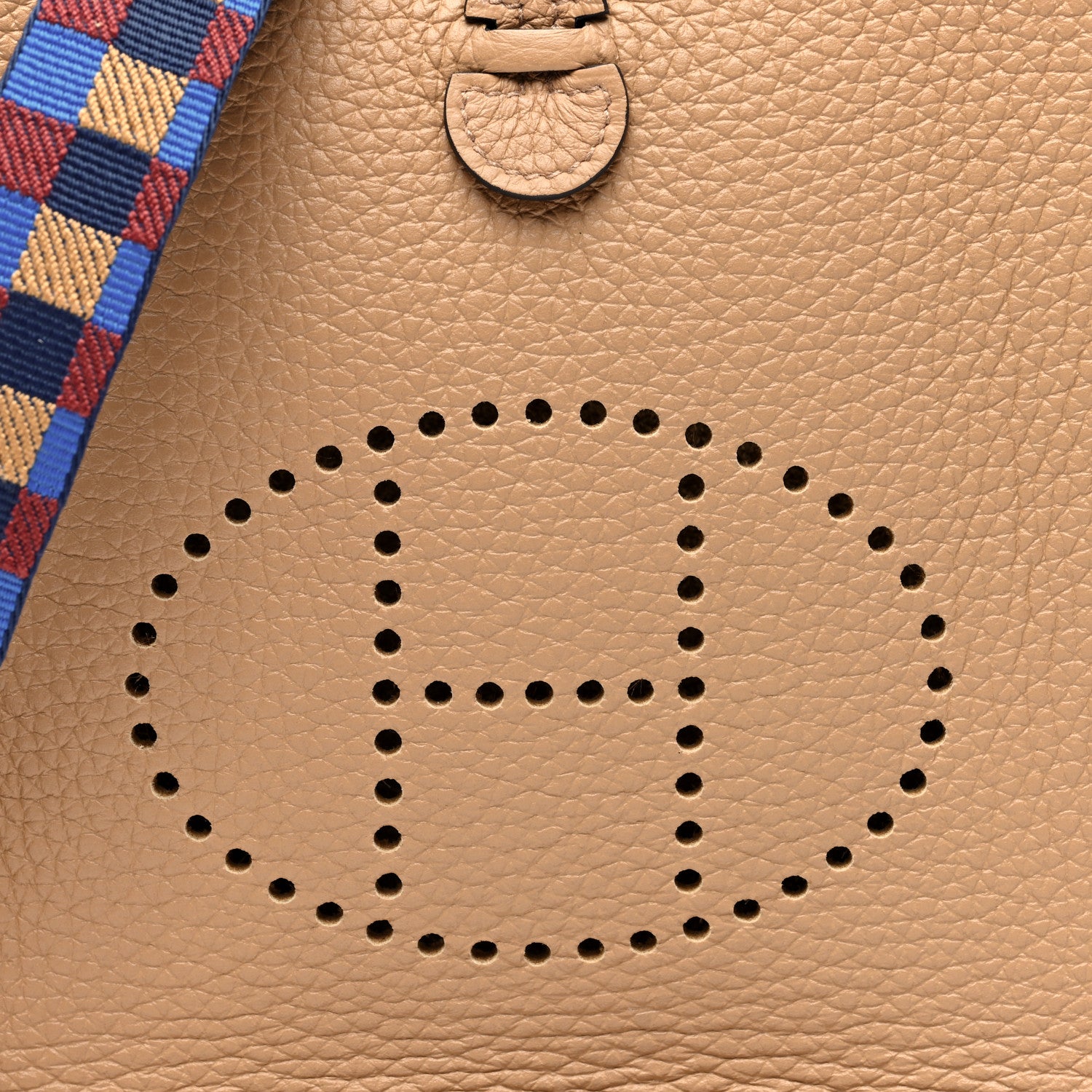 Hermes Taurillon Clemence Maxi Quadrille Evelyne TPM Chai Bleu Rouge H Bleu Saphir 8 of 10
