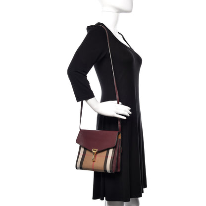 Burberry Derby Calfskin House Check Small Macken Crossbody Bag Mahogany Red 2 of 10
