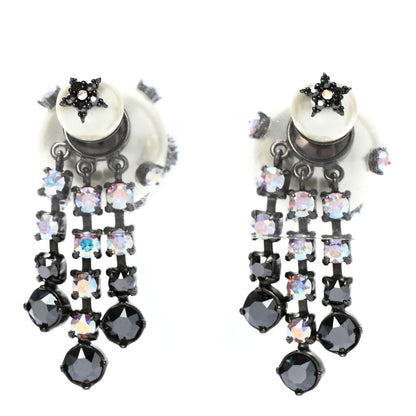 Christian Dior Pearl Crystal Tribales Butterfly Star Dangle Earrings Ruthenium Multicolor 1 of 4
