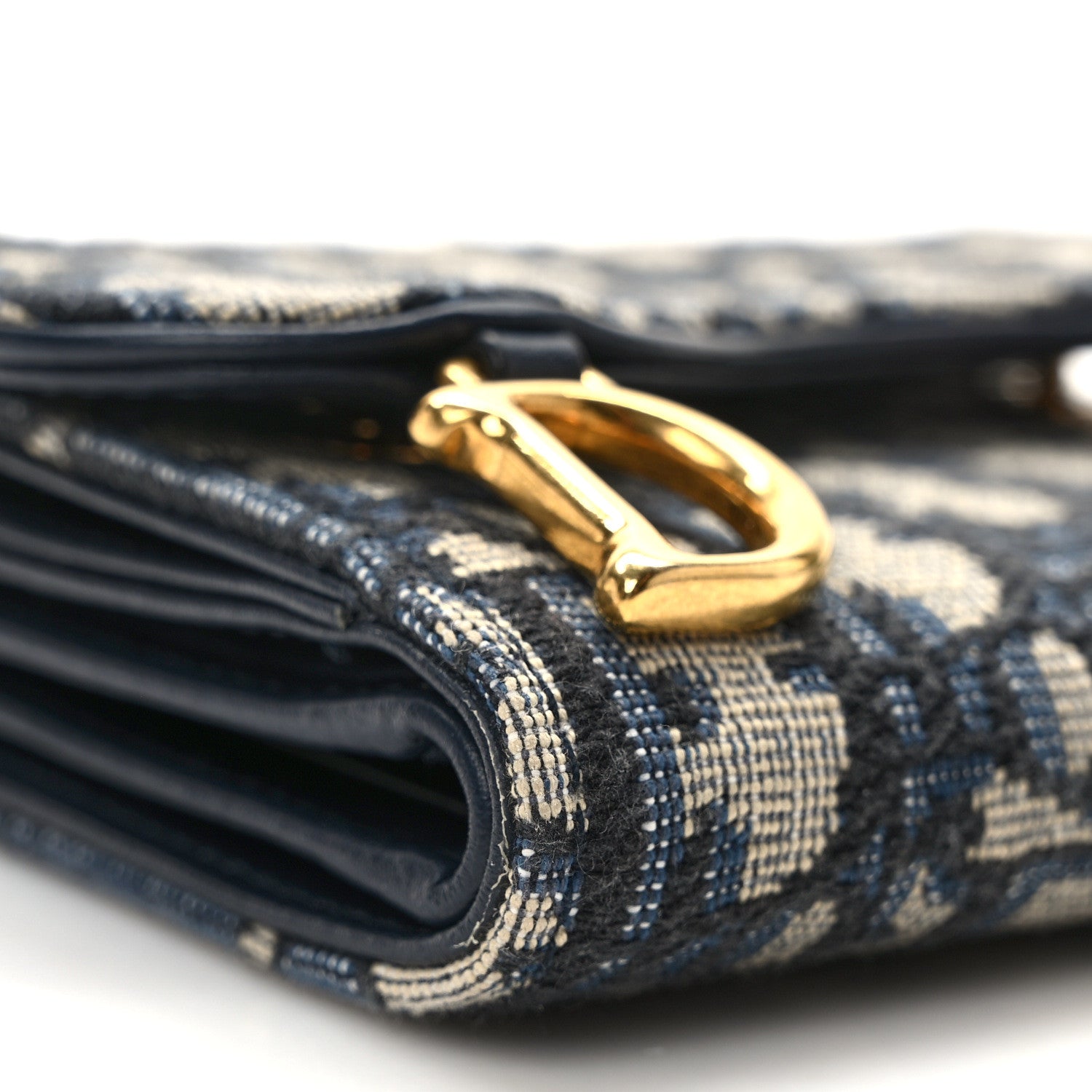 Christian Dior Oblique Saddle Lotus Wallet Blue 7 of 9