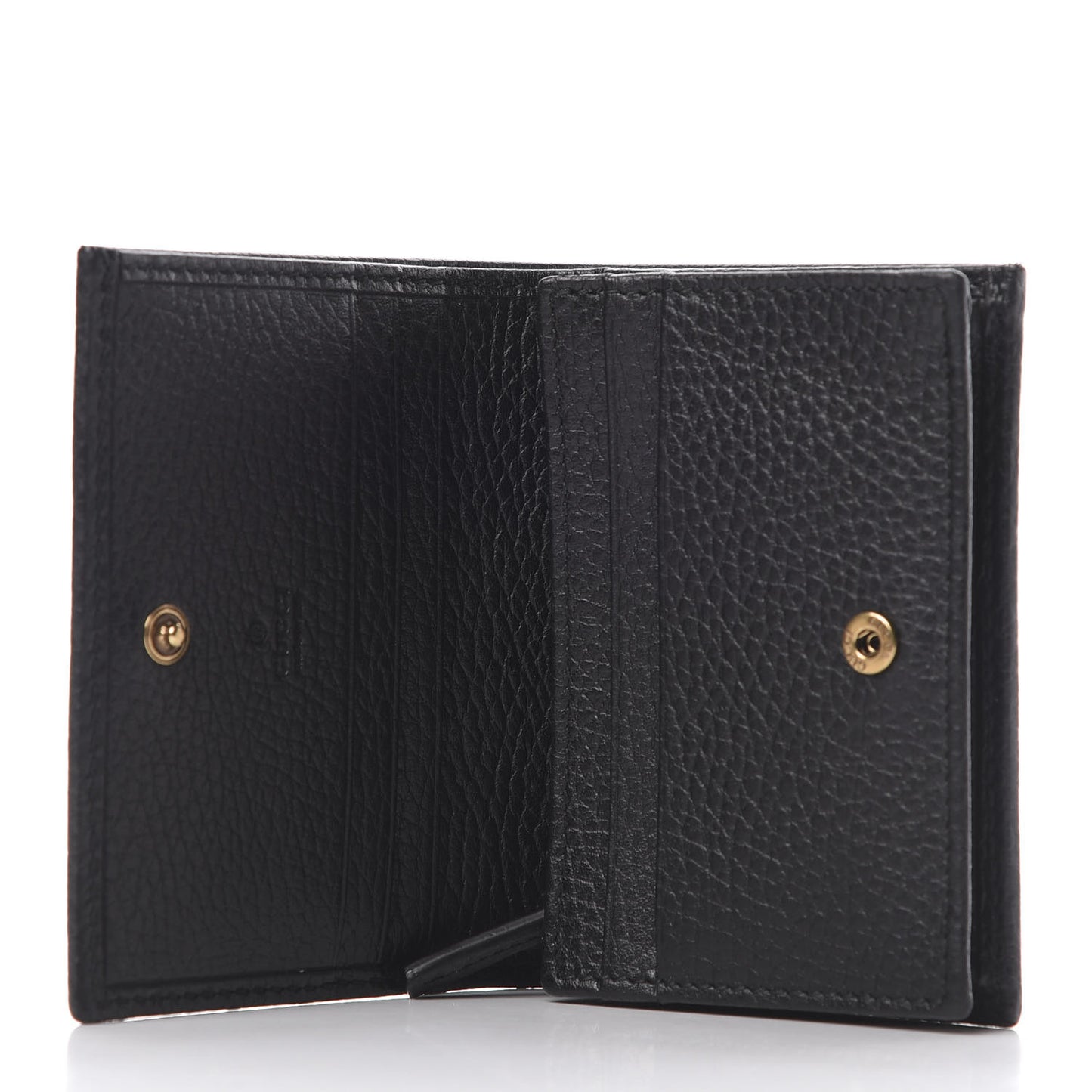 Pebbled Calfskin Butterfly Card Case Black