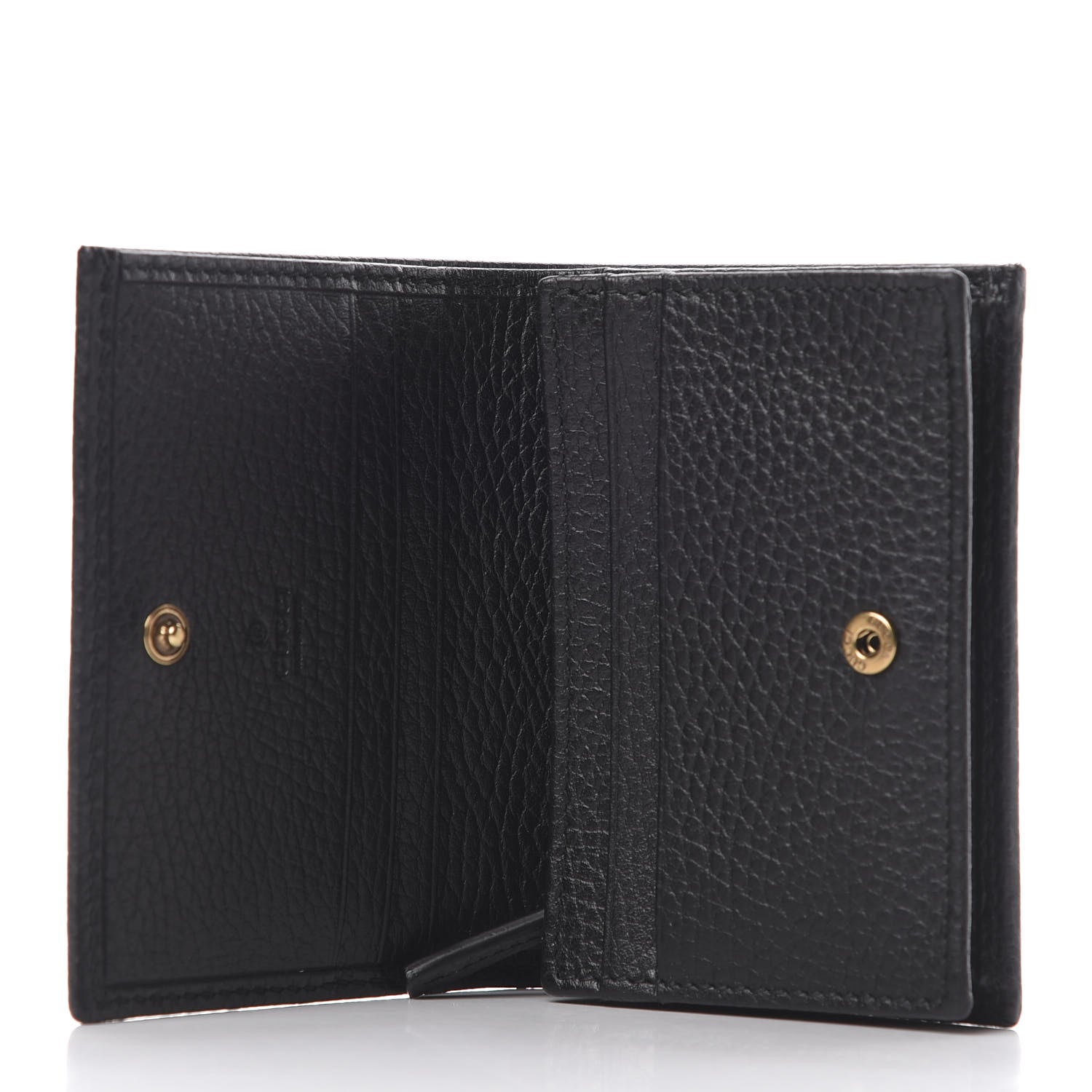 Gucci Pebbled Calfskin Butterfly Card Case Black 5 of 10