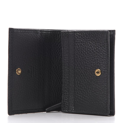 Gucci Pebbled Calfskin Butterfly Card Case Black 5 of 10