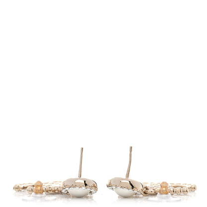 Chanel Crystal Pearl Bow-tiful CC Drop Earrings Gold 3 of 5