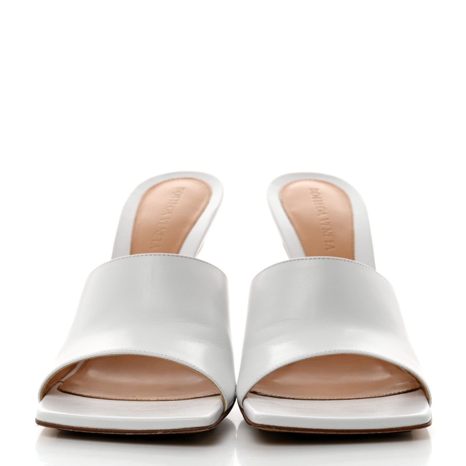 Bottega Veneta Lambskin Stretch Mule Sandals 38 Optic White 2 of 9