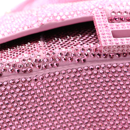 Balenciaga Strass Suede Hourglass Top Handle Bag XS Pink 11 of 12