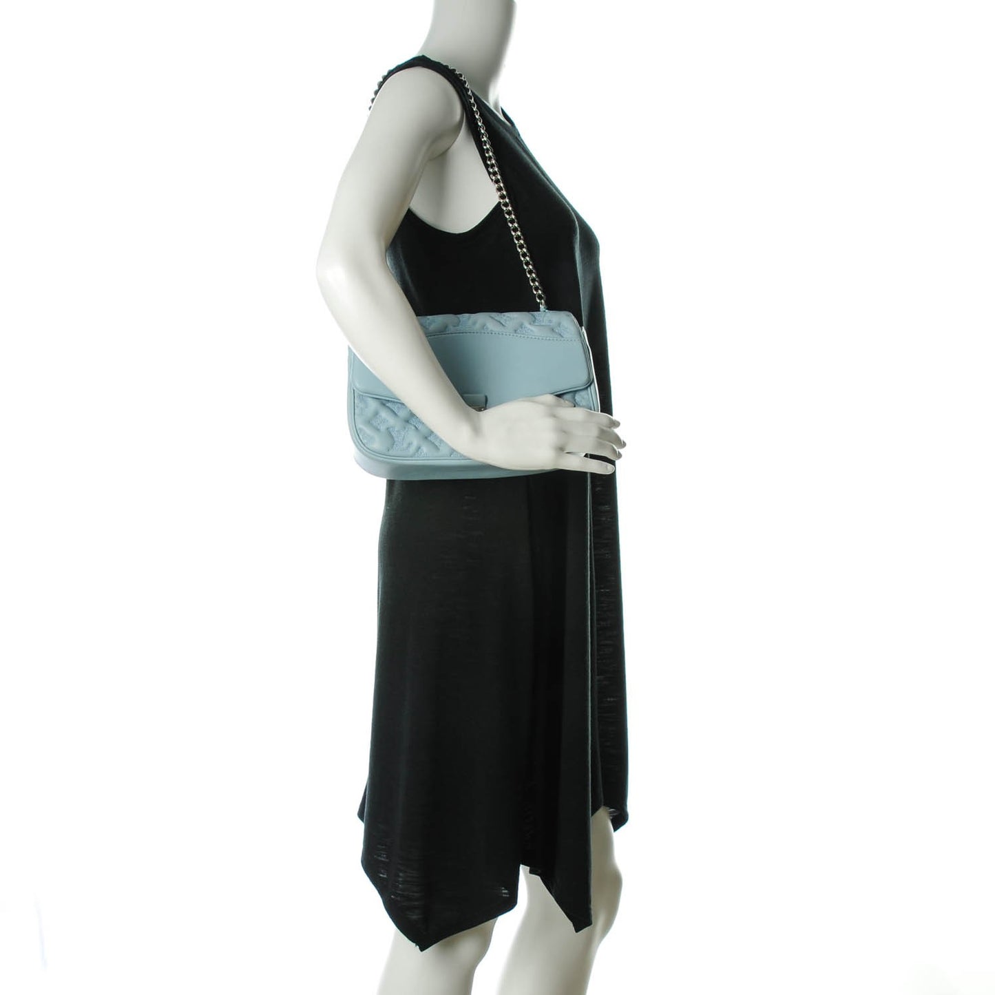 Lambskin Mama Broderie Pochette Blue