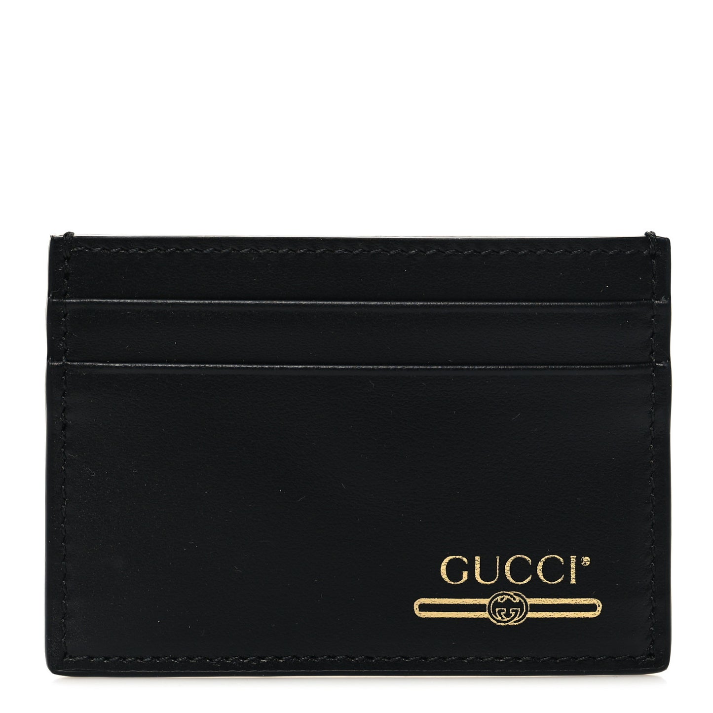 Plutone Calfskin Logo Card Holder Black