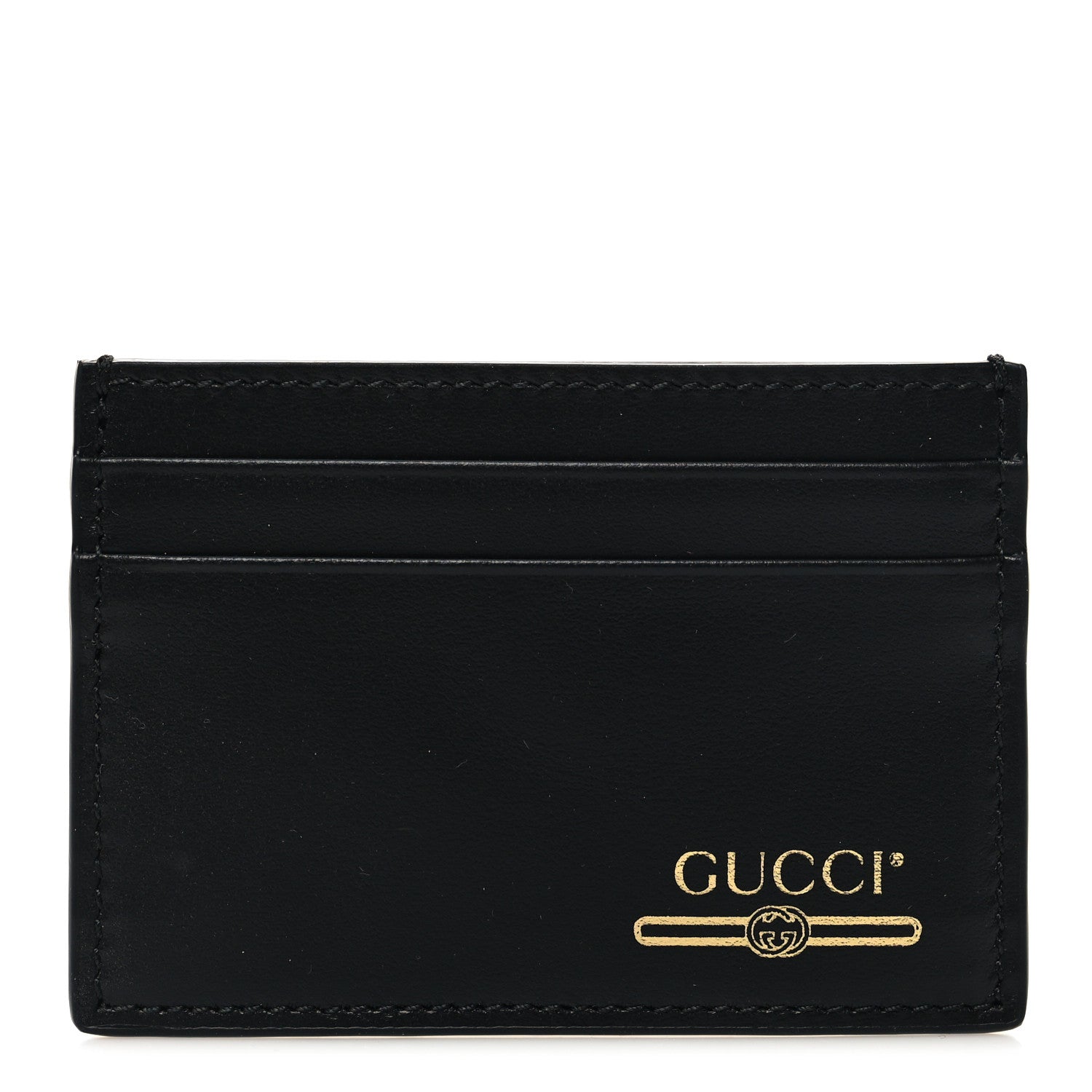 Gucci Plutone Calfskin Logo Card Holder Black 1 of 7