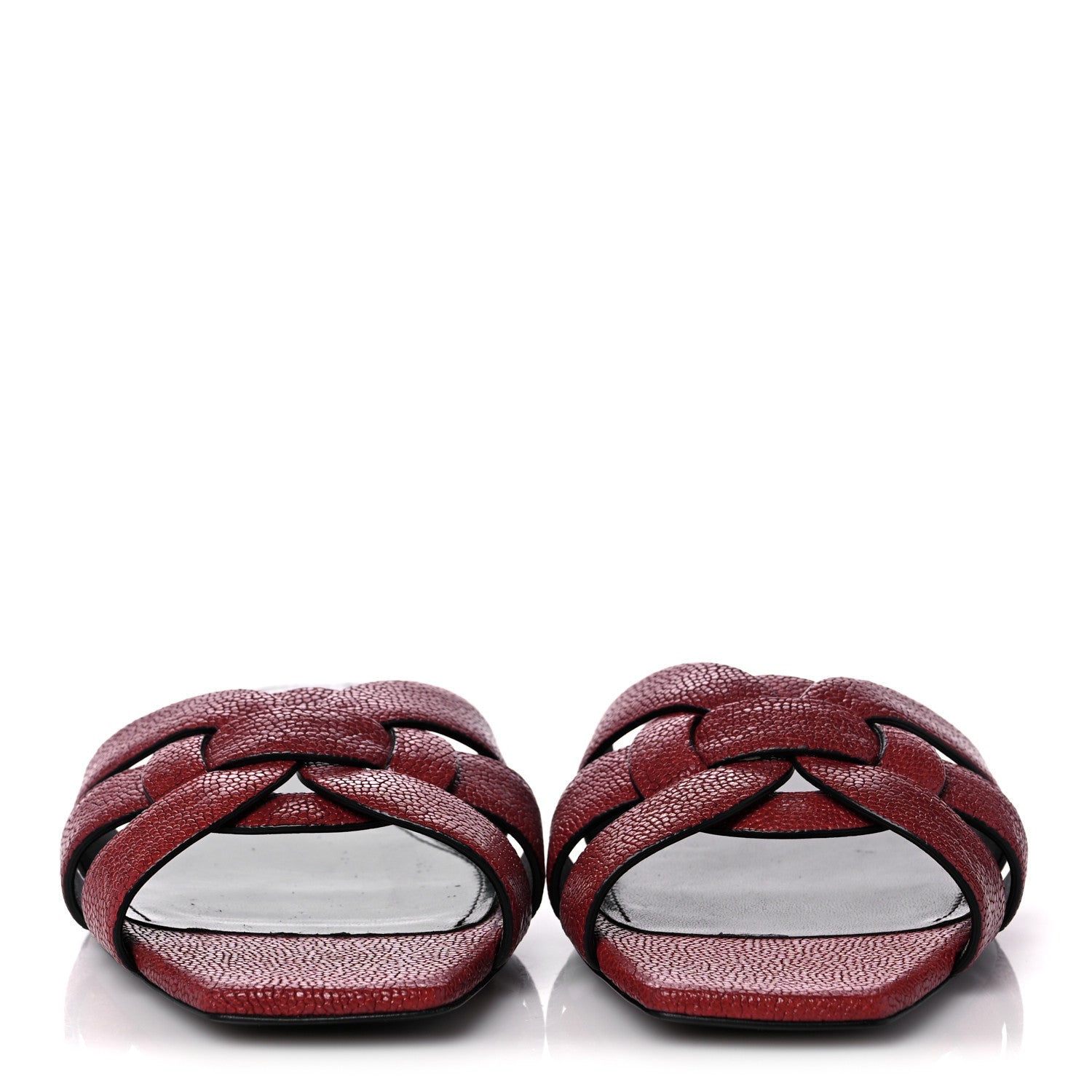 Saint Laurent Grain De Poudre Nu Pied 05 Slide Sandals 37.5 Cordovan 2 of 10