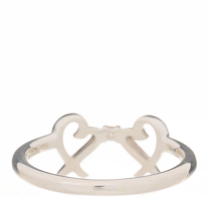 Tiffany Sterling Silver Paloma Picasso Diamond Double Loving Heart Ring 51 5.75 3 of 5