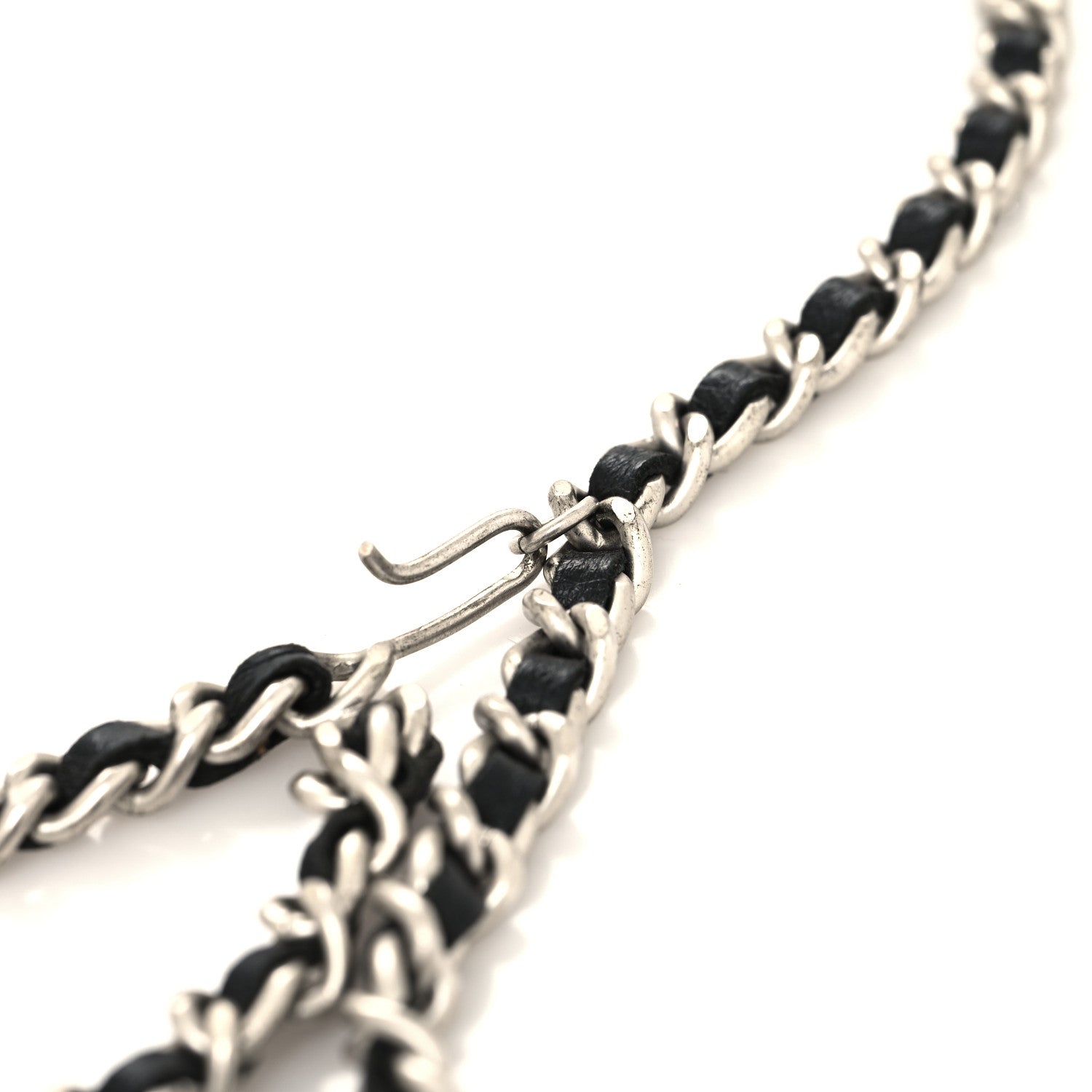 Chanel Lambskin Enamel CC Chain Belt Black Silver 4 of 4