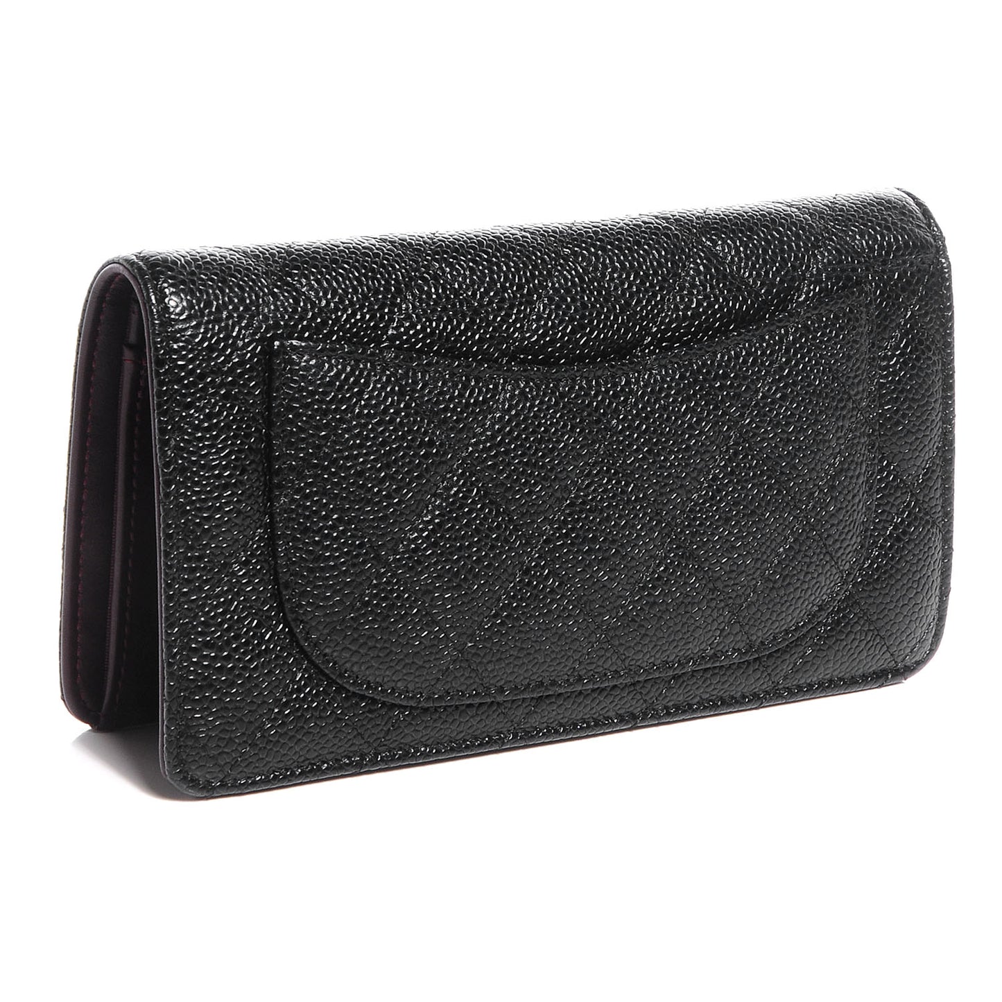 Caviar Quilted Yen Wallet Black