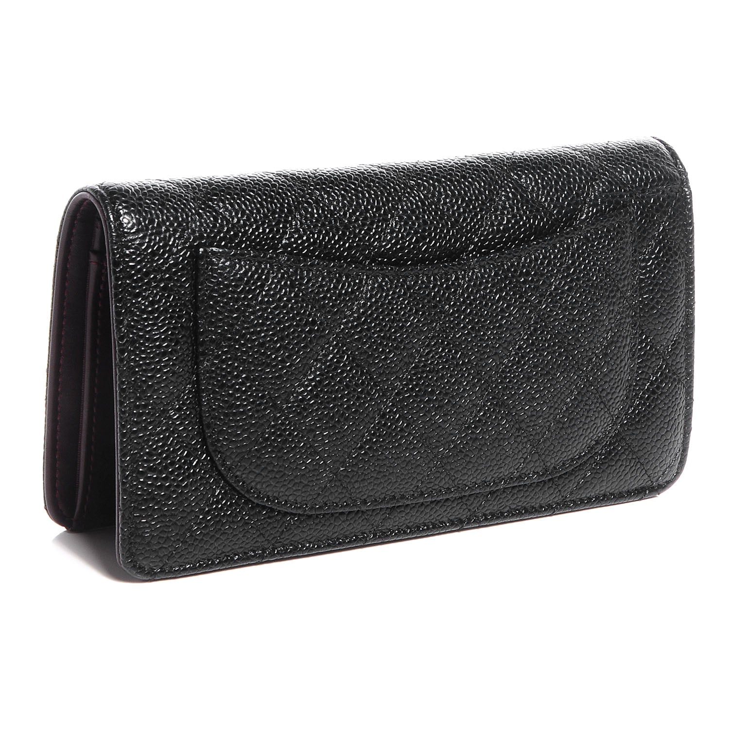 Chanel Caviar Quilted Yen Wallet Black 3 of 9