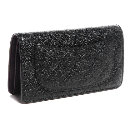 Chanel Caviar Quilted Yen Wallet Black 3 of 9