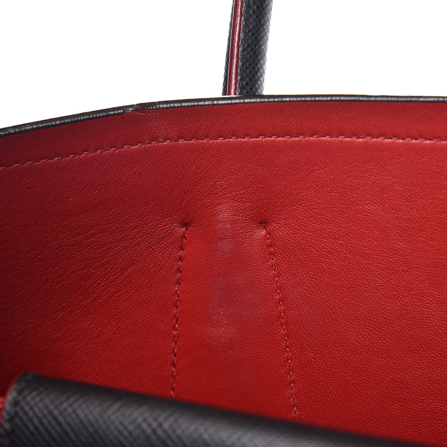 Saffiano Cuir Large Double Bag Nero Black Ciliegia