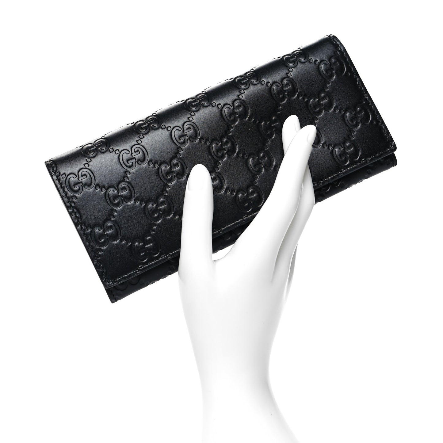 Guccissima Avel Continental Flap Wallet Black