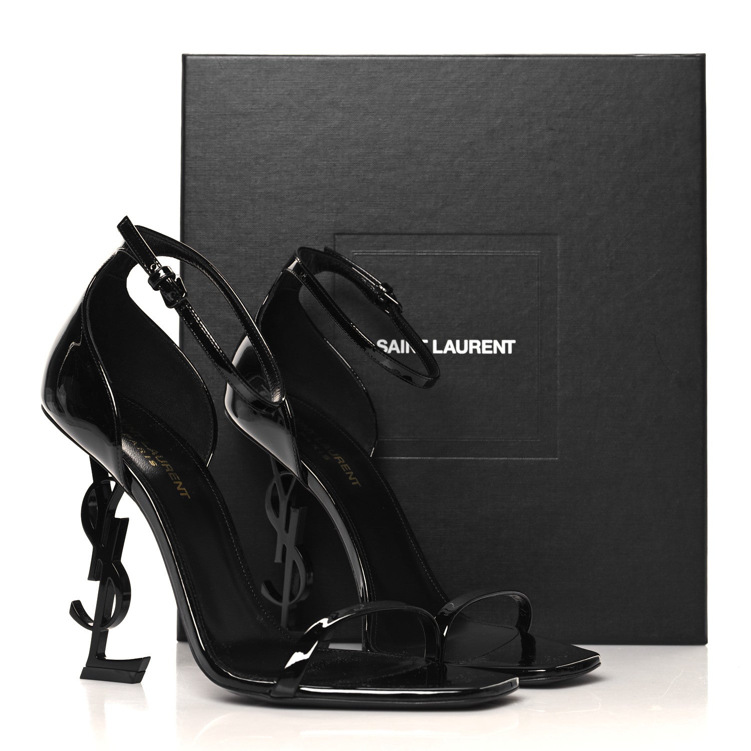 Saint Laurent Patent Calfskin Opyum 110 Sandals 39.5 Black 10 of 10