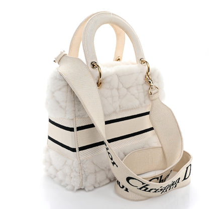 Christian Dior Shearling Cannage Medium Lady D- Lite Ecru 3 of 11