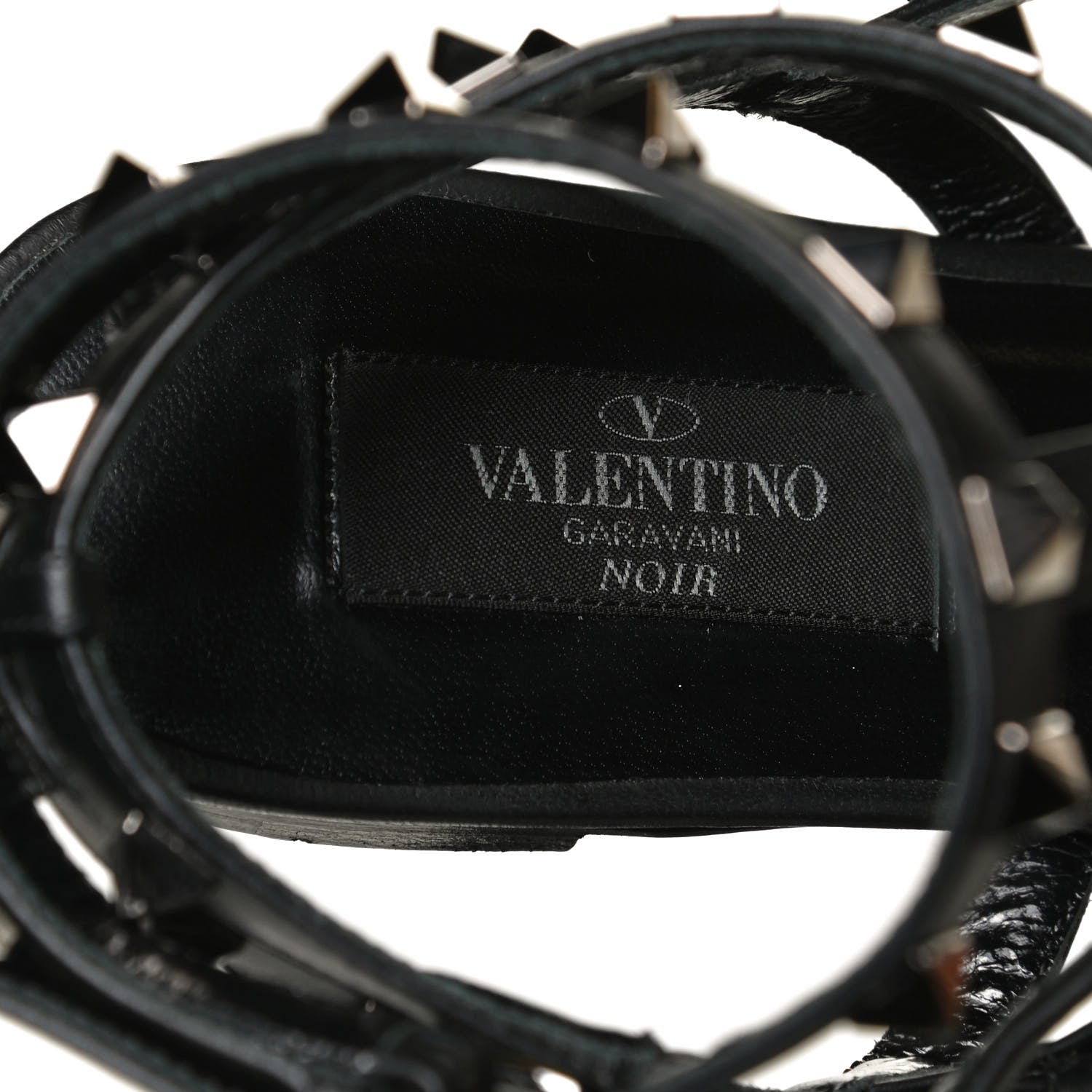 Valentino Garavani Nappa Rockstud Ankle Strap Flat Thong Sandals 37.5 Black 10 of 12