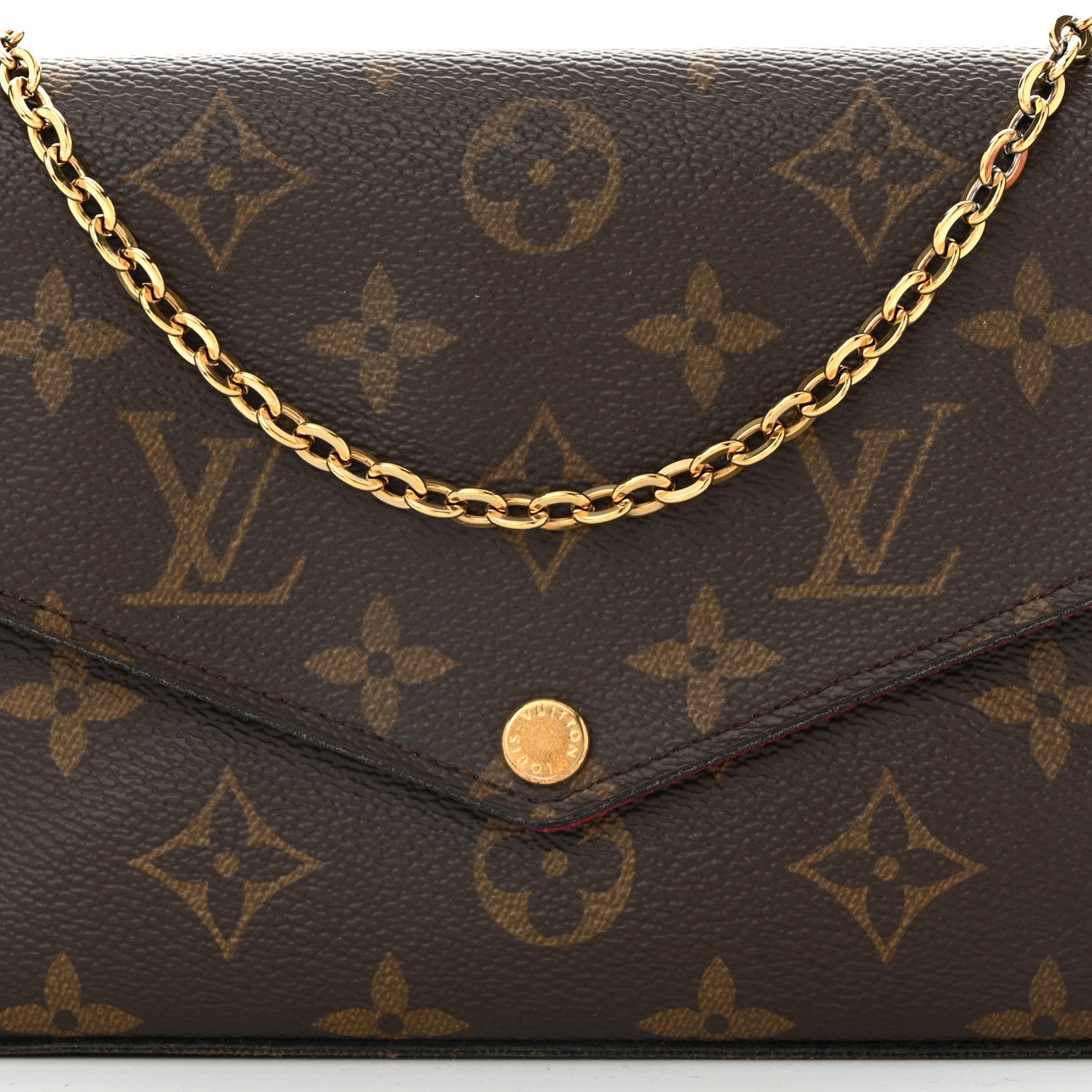 Louis Vuitton Monogram Pochette Felicie Chain Wallet Fuchsia 9 of 12
