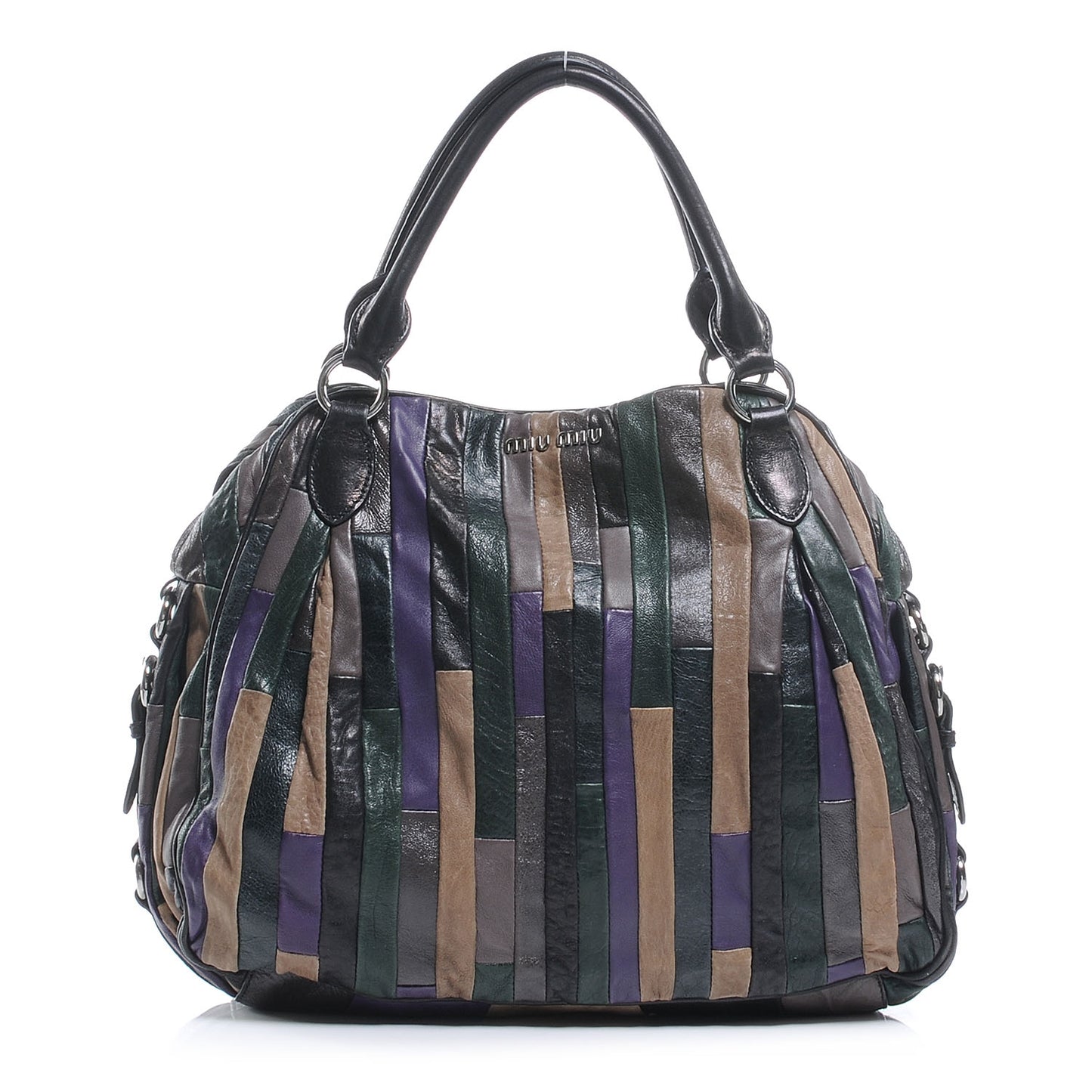 Leather Multicolor Patchwork Hobo
