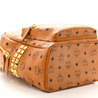 MCM Visetos Side Stud Mini Stark Backpack Cognac 8 of 9