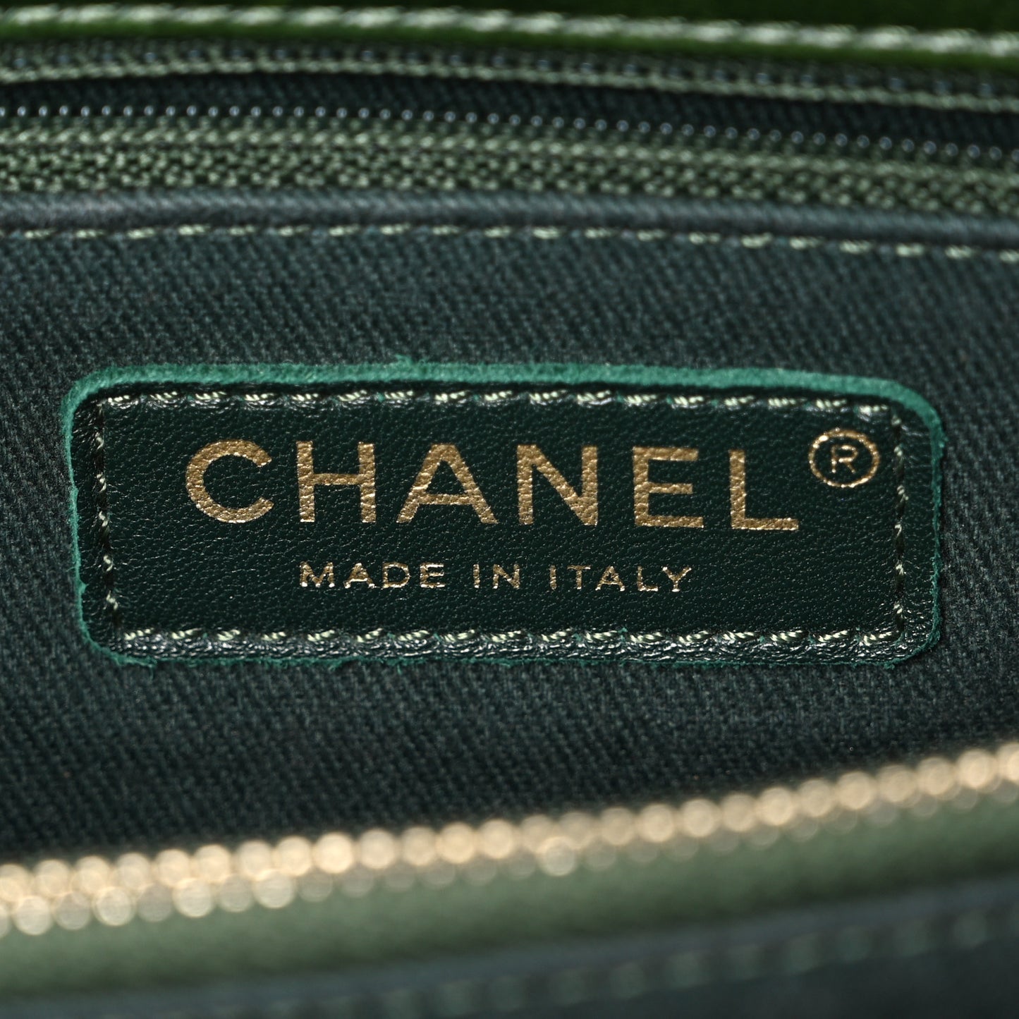 Calfskin Chevron Quilted Small Coco Handle Flap Green