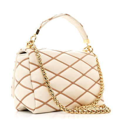 Louis Vuitton Lambskin Malletage GO-14 MM Creme Noisette 4 of 11