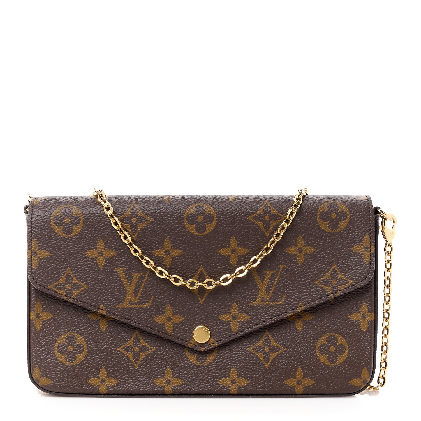 Monogram Pochette Felicie Chain Wallet Fuchsia