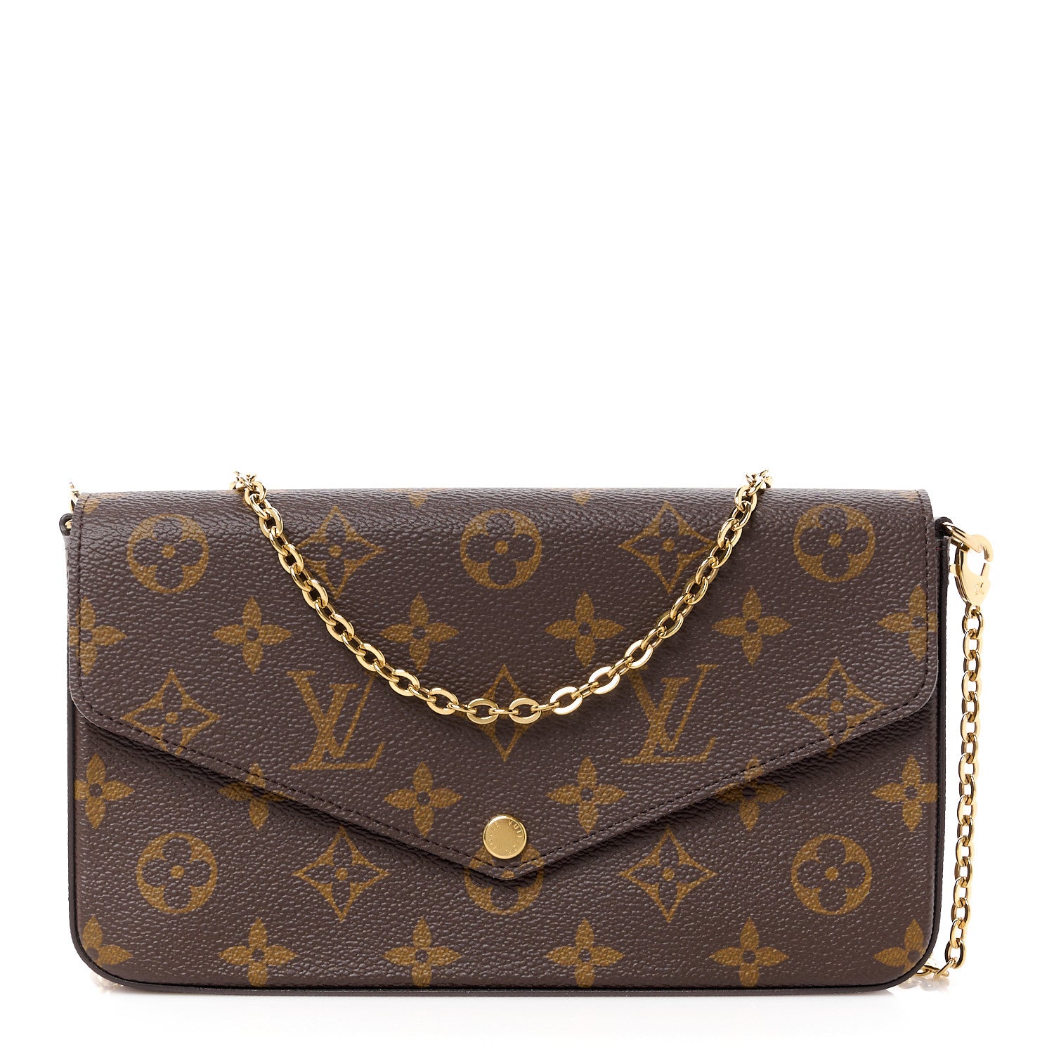 Louis Vuitton Monogram Pochette Felicie Chain Wallet Fuchsia 1 of 14