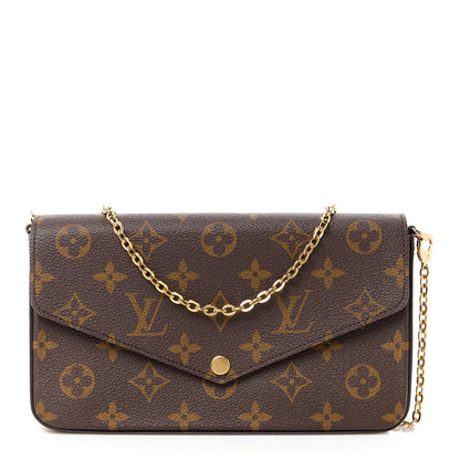 Louis Vuitton Monogram Pochette Felicie Chain Wallet Fuchsia 1 of 14
