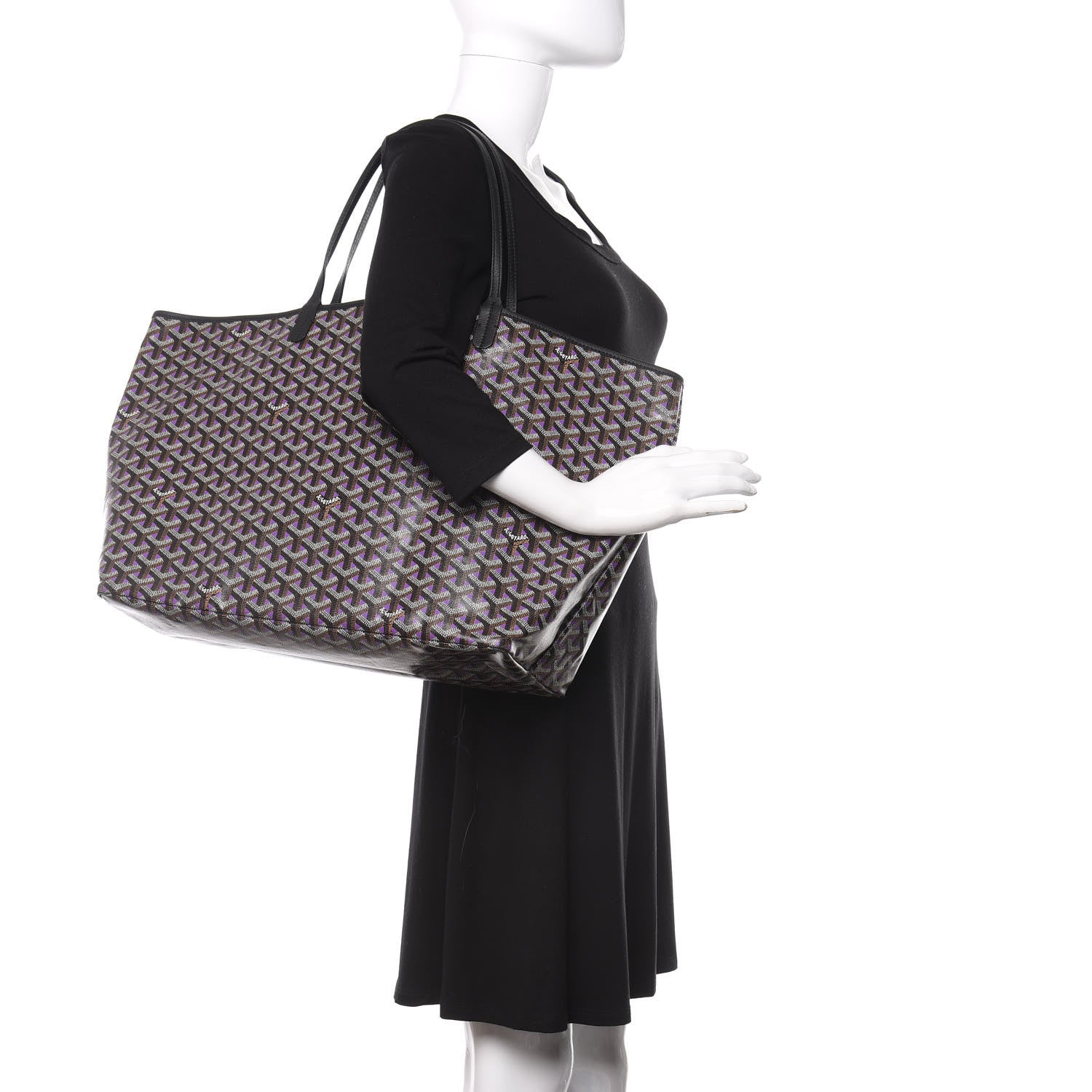 Goyard Goyardine Saint Louis Claire Voie GM Black Purple 2 of 9
