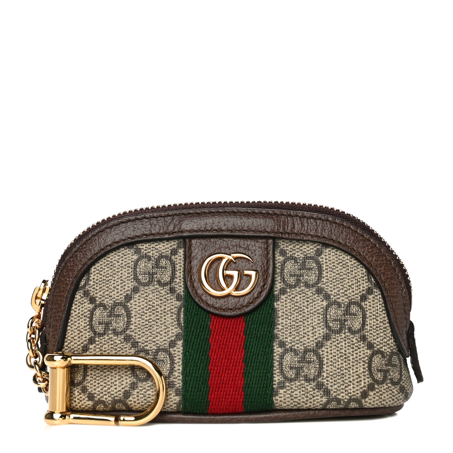 GG Supreme Monogram Web Ophidia Dome Key Pouch Beige New Acero