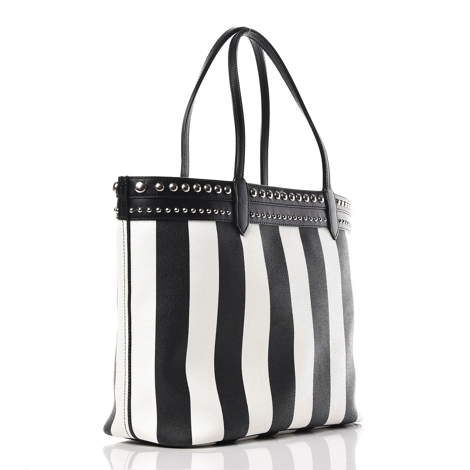 Givenchy Coated Canvas Striped Large Antigona Tote Black White 5 of 23