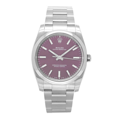 Rolex Stainless Steel 34mm Oyster Perpetual Watch Red Grape 114200 1 of 4