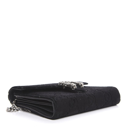 Gucci Velvet GG Monogram Mini Dionysus Chain Wallet Black 4 of 11
